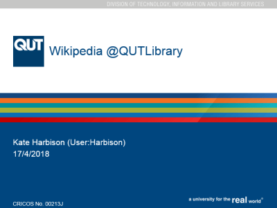 Kate Harbison, QUT Library, slides